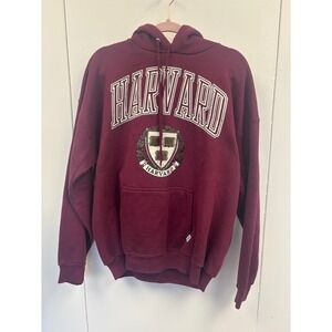 Vintage 90s Discus Athletic Harvard University Hoodie XL Maroon Ivy‎